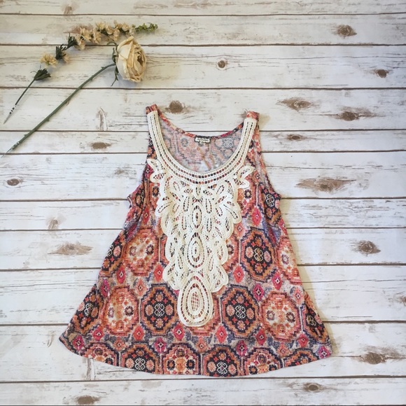 Eyeshadow Tops - Eyeshadow multi medallion /crochet blouse - S